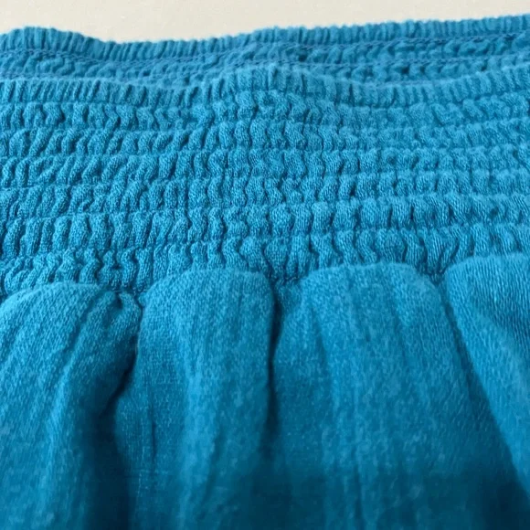 Lane Bryant Teal 22/24 Women’s Boho Off Shoulder Peasant Top Eyelet Flowy - Picture 7 of 13